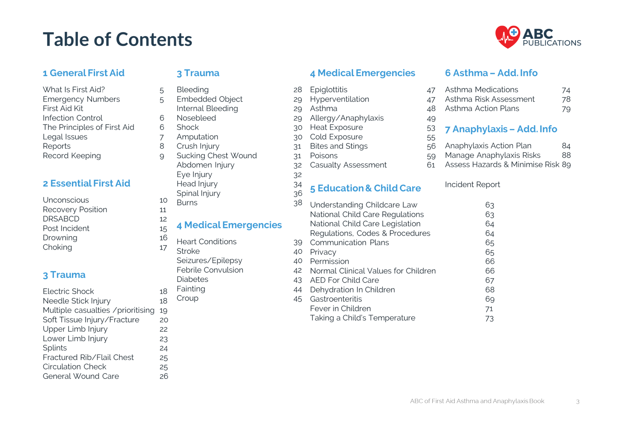 ABC of First Aid, Asthma and Anaphylaxis (new) ABC Publications